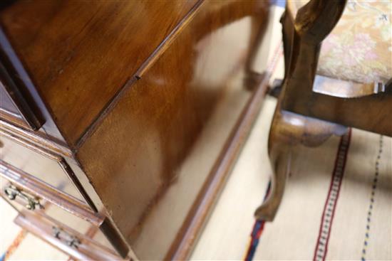 A Maple & Co walnut pedestal desk W.137cm